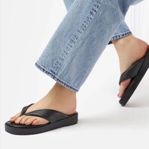 Dune London Black flip flops